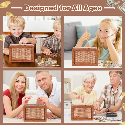 Wooden Savings Box with Money Target and Numbers N380315