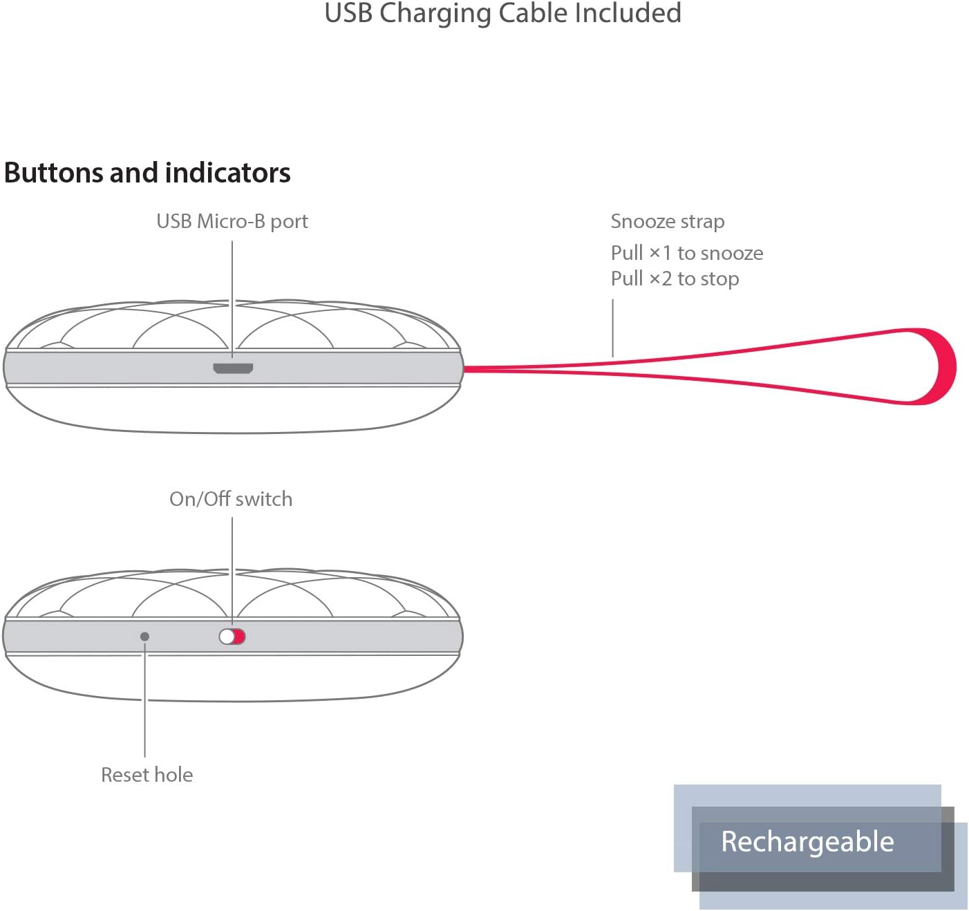 Wireless Bedshaker Alarm with Bluetooth B2920