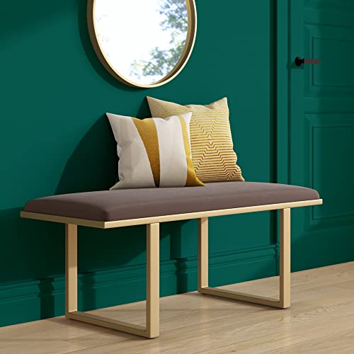 Dark Grey Velvet Bedside Bench N262602