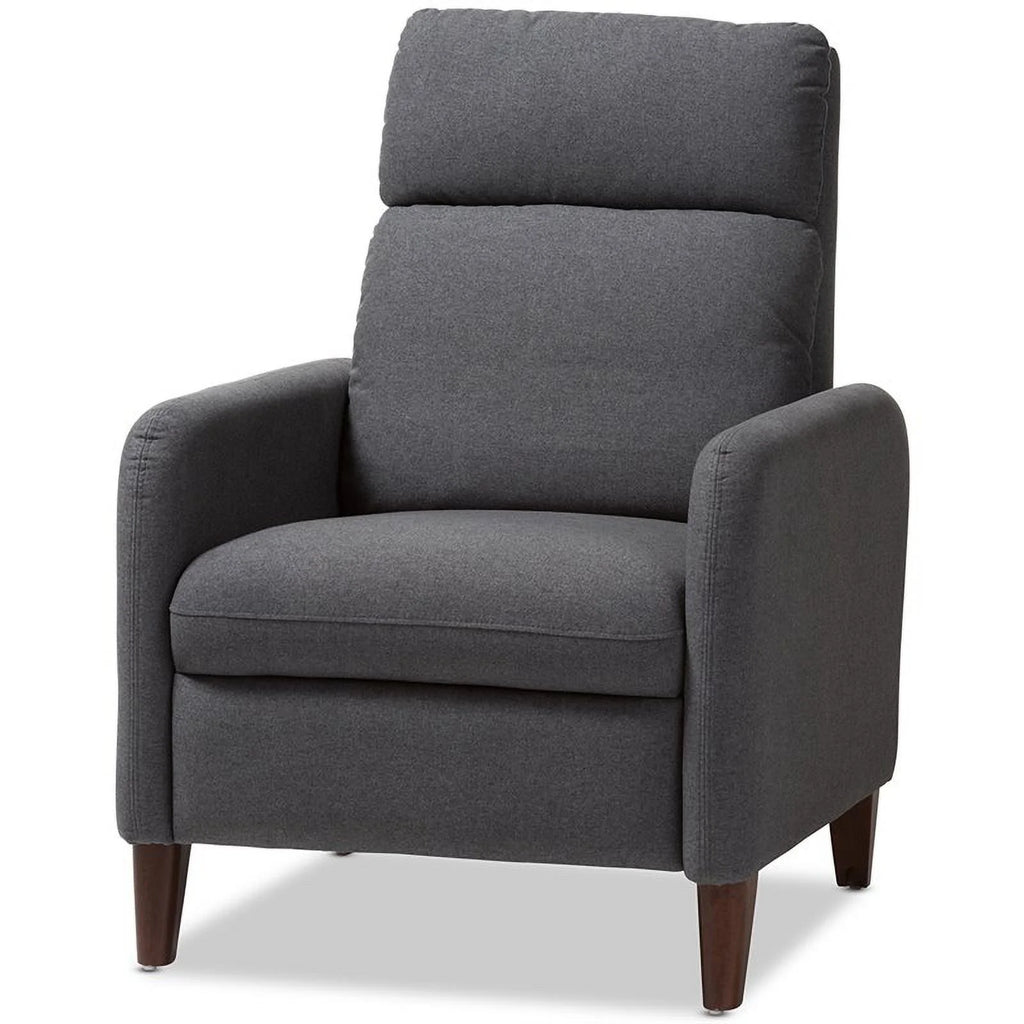 Gray and Walnut Recliner I822