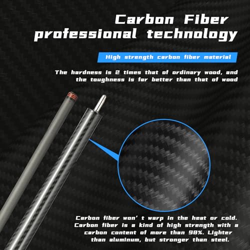 Carbon Fiber Break Pool Cue Stick 20OZ Weight 13mm Tip 58" L502135