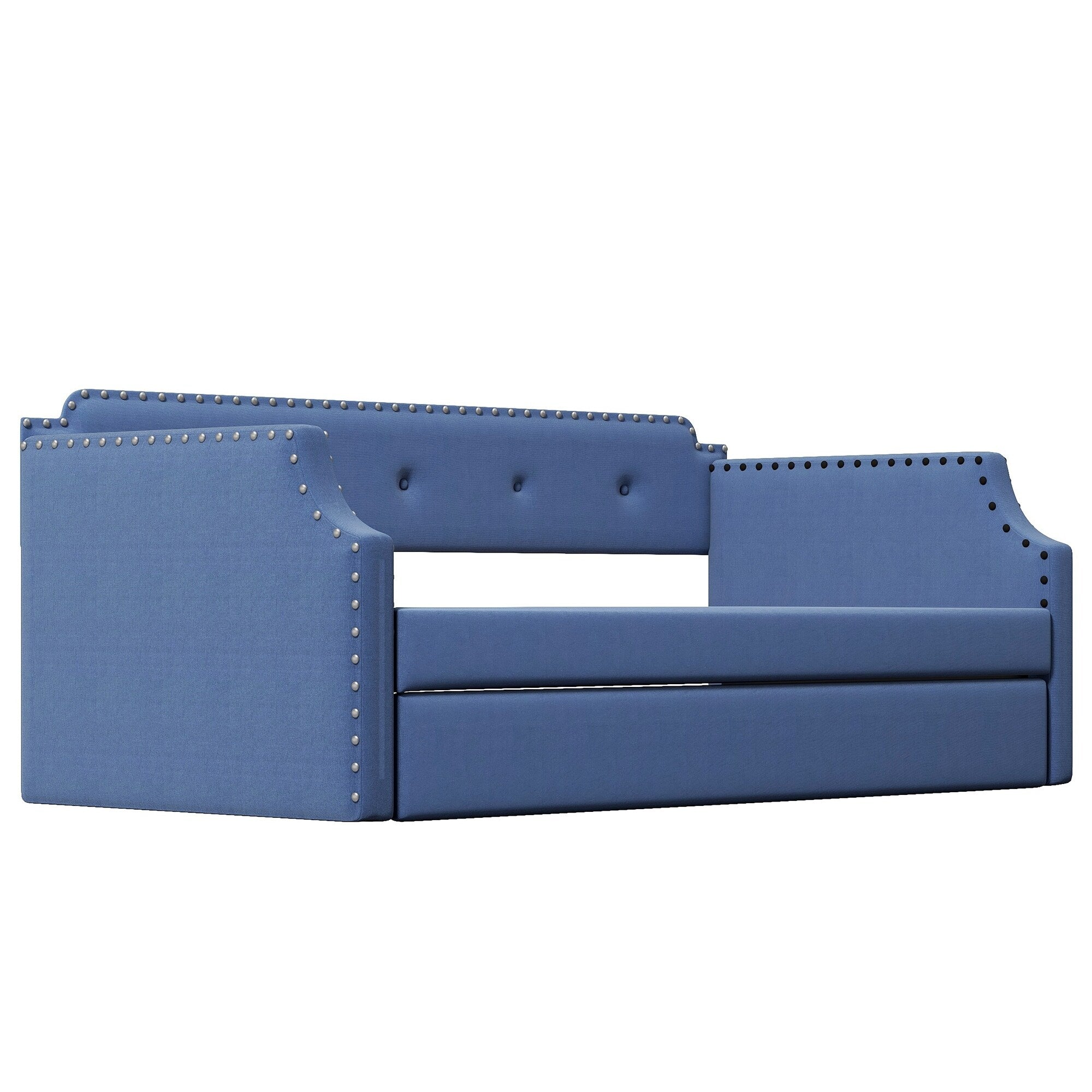 Twin Size Upholstered Daybed with Trundle Blue N327798