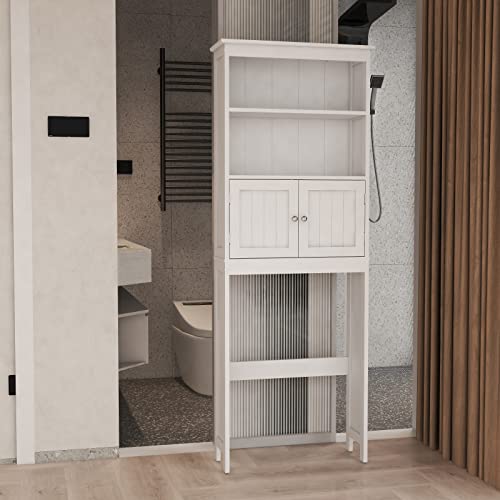 White 2 Door Wooden Floor Storage Cabinet with 1 Drawer J69155