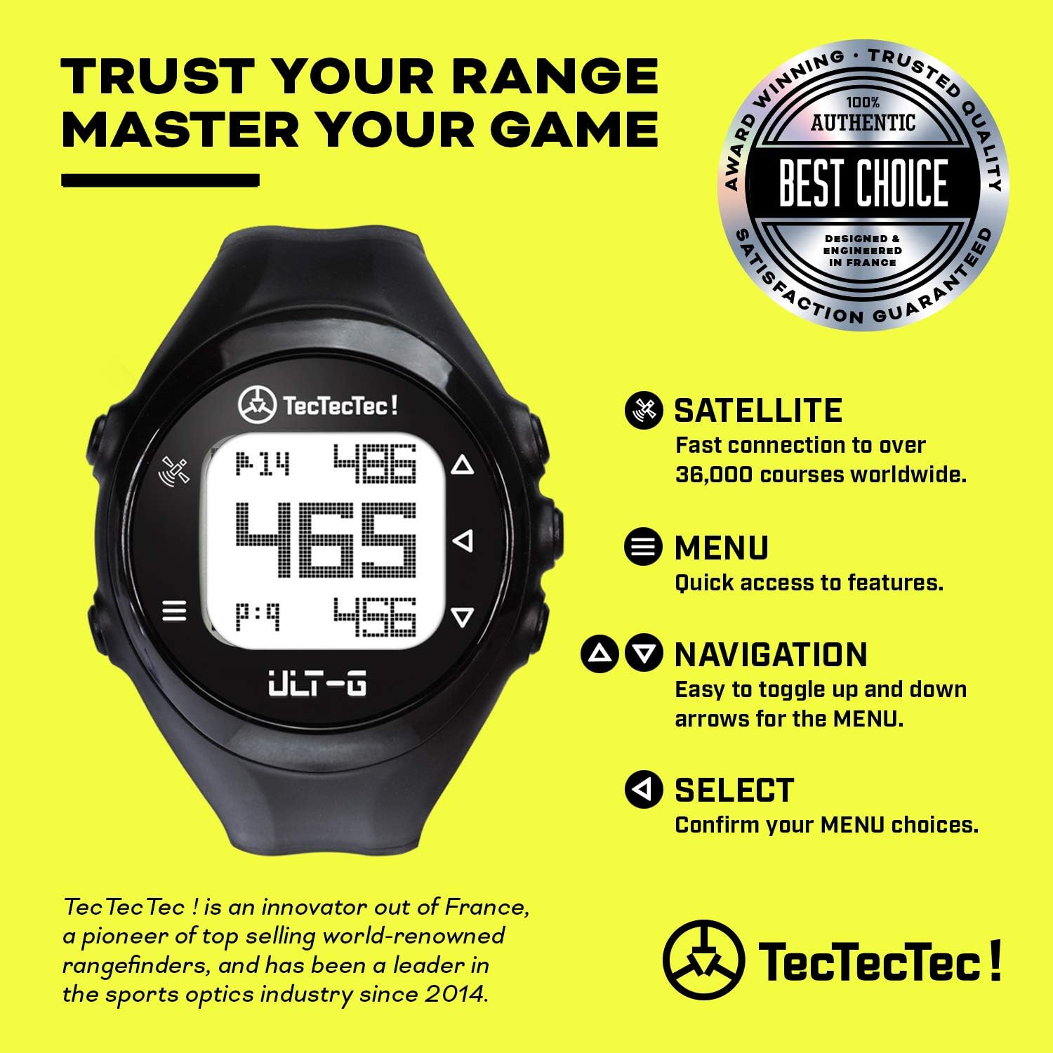 Black Golf GPS Watch J733