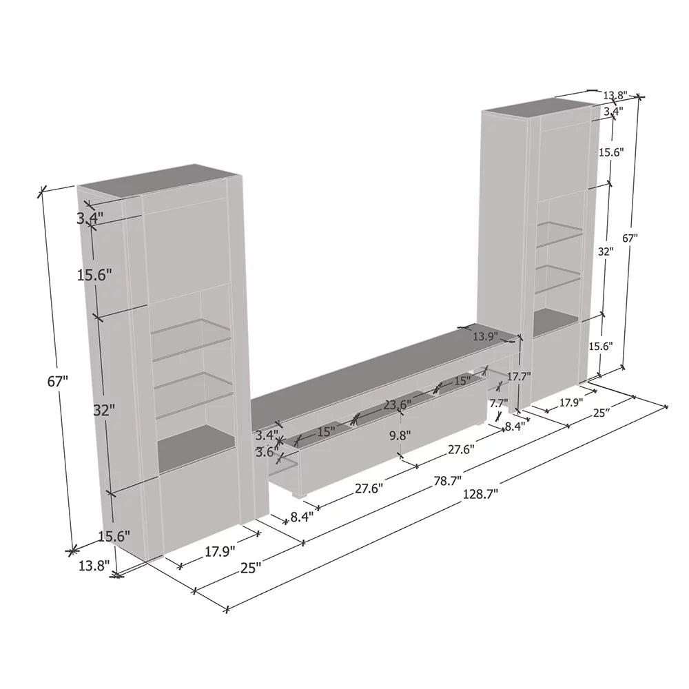 Modern Wall Unit Entertainment Center S62943
