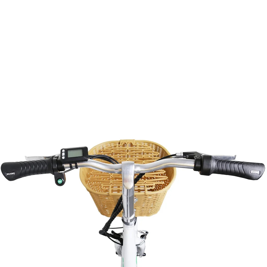 White 22" Electric Bicycle 250 W 36 V 10 Ah Lithium-Ion Battery G9827