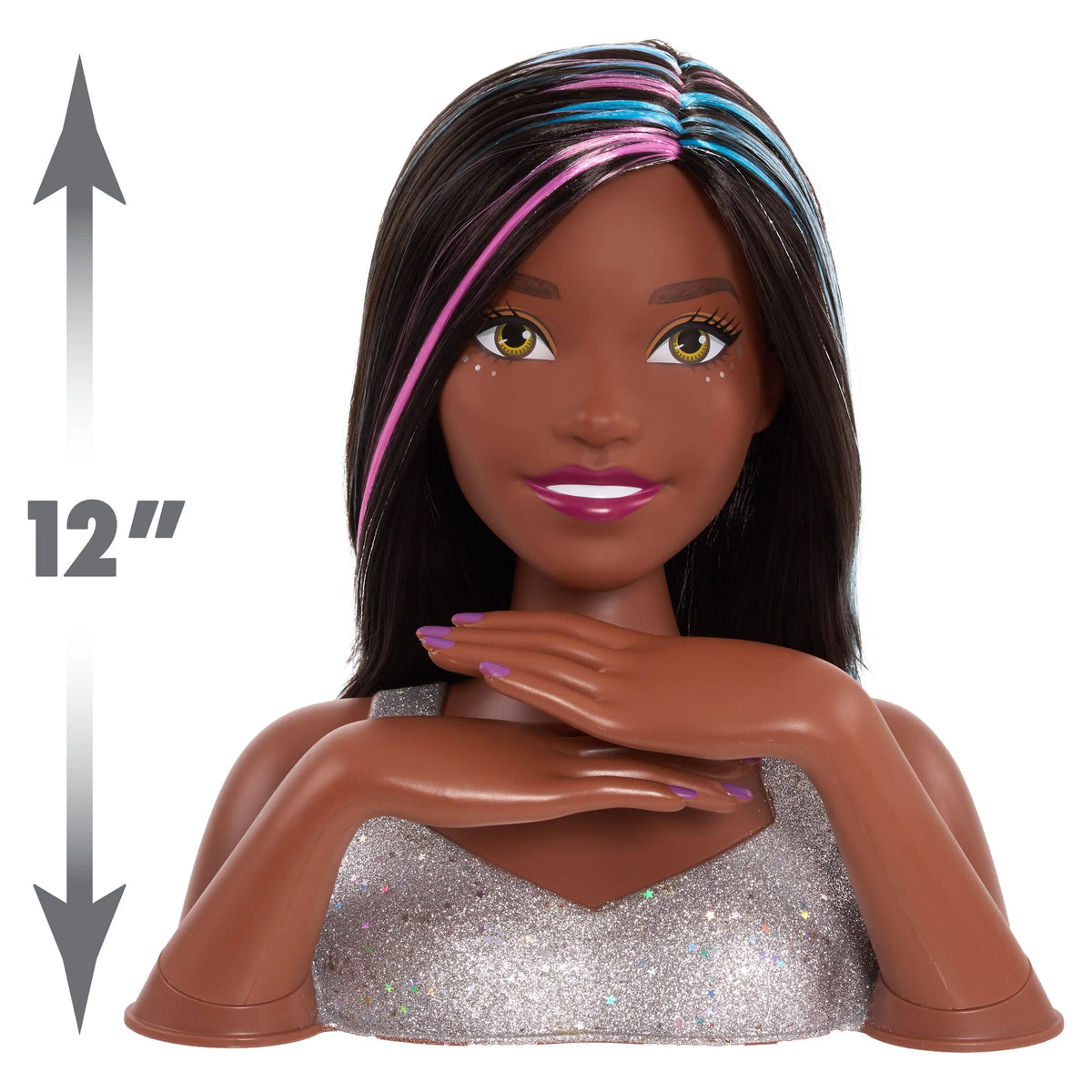 20-Piece Styling Head, Black Hair, Kids Toys V71460