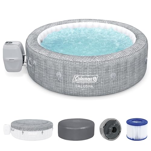 Grey Large Round Inflatable Hot Tub with 180 AirJets and EnergySense Cover B153174