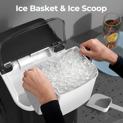 Black Countertop Nugget Ice Maker with Self-Cleaning P30599