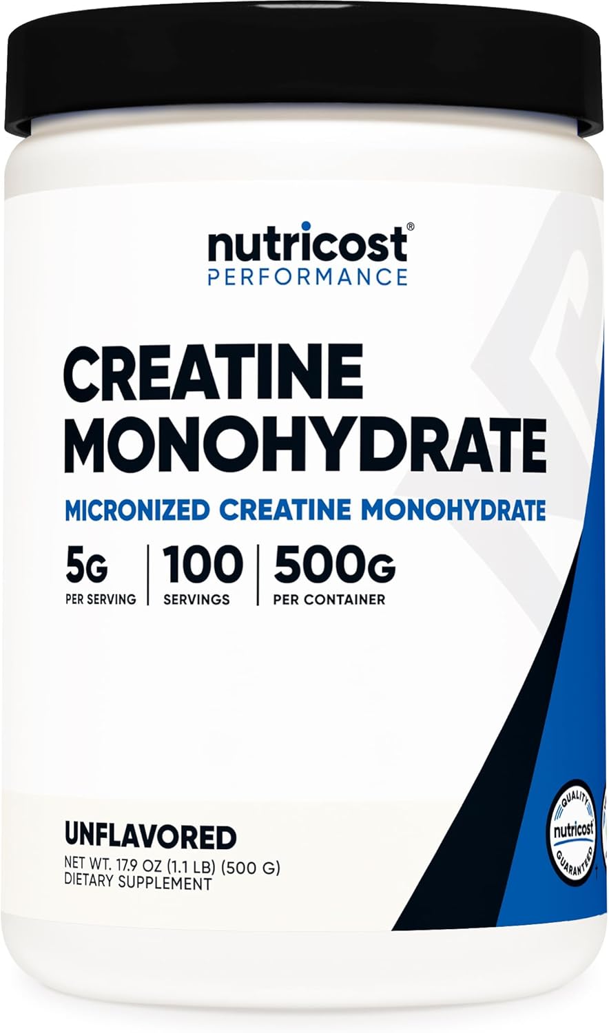 Whey Protein Powder, Strawberry, 60g Protein, 12g BCAAs Per 2 Scoops, Creatine Monohydrate Micronized Powder 500G, 5000mg Per Serv (5g), 100 Servings C809