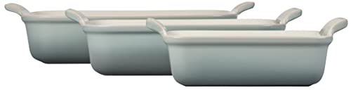 White Stoneware Rectangular Dishes Set of 3 C96848