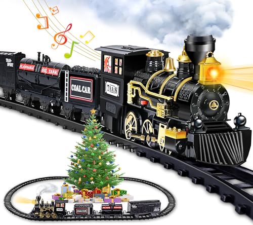 Electric Train Toy with Steam Locomotive, Tracks, Lights & Sound X5303