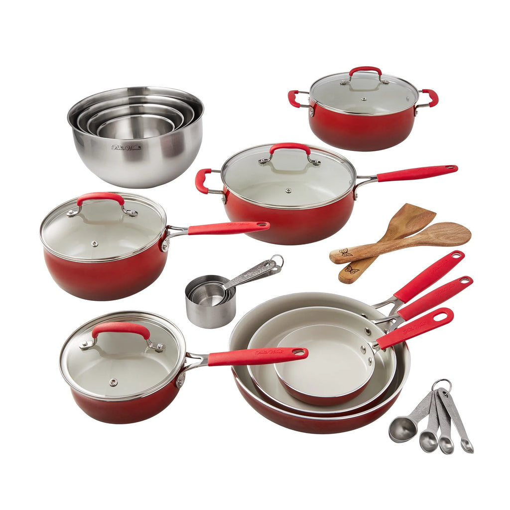 25 Piece Ceramic Nonstick Aluminum Cookware Set O88141