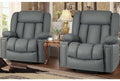 Large Power Lift Recliner Chairs with Heat and Massage Set of 2, Breathable Leather, Dark Brown S71979