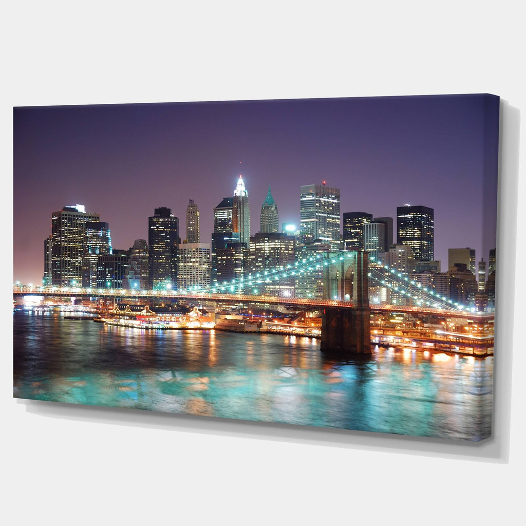 Multi-Color Cityscape Canvas Print 40 in. Wide x 20 in. High J5343