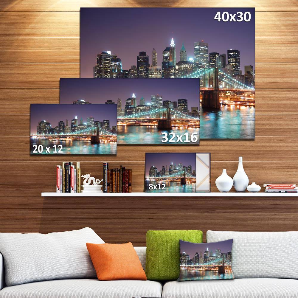 Multi-Color Cityscape Canvas Print 40 in. Wide x 20 in. High J5343