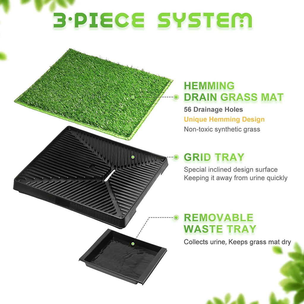 25''x20'' Artificial Turf Dog Toilet with Removable Waste Tray U966