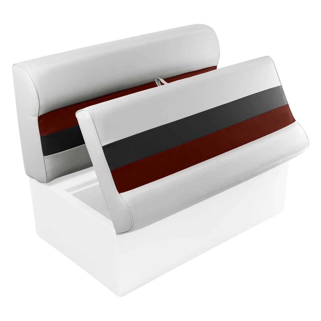 White/Red/Charcoal Pontoon Bench Seat and Backrest Cushion Set Y3277