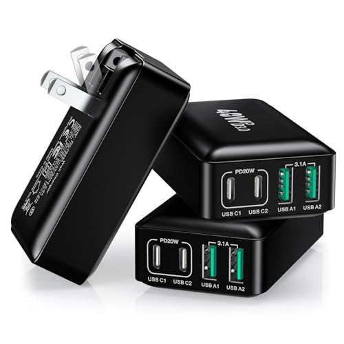 3 Pack Slim Flat Dual Port USB Wall Charger J7508