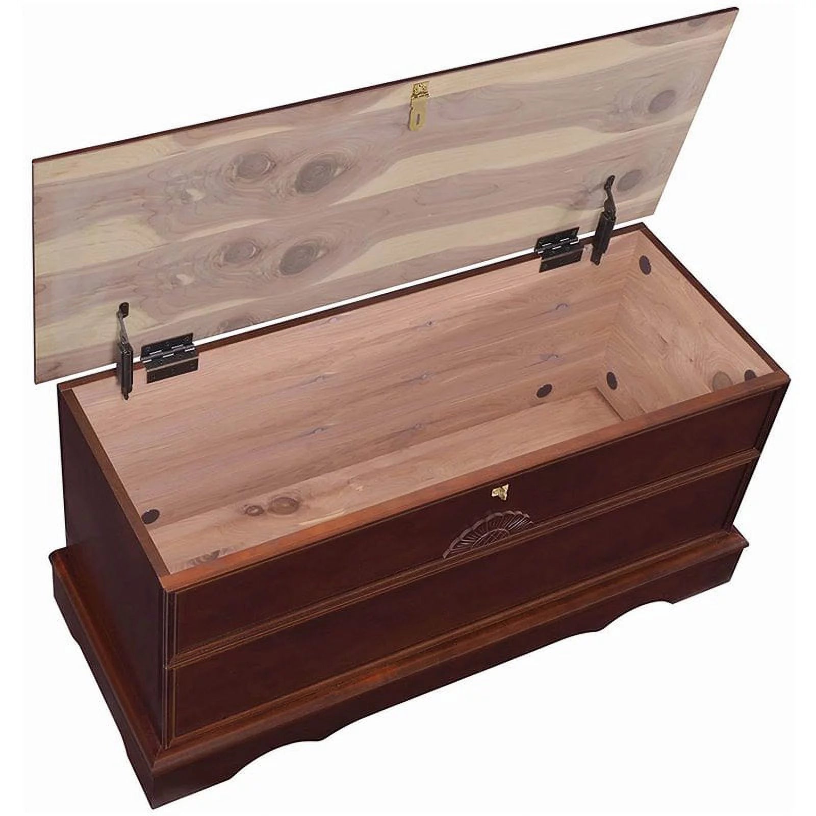 Rectangular Wood Cedar Chest in Brown E5833