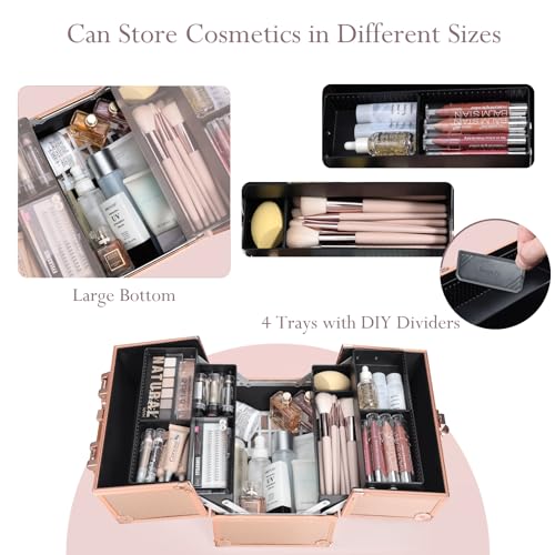 10 Inch Portable Makeup Train Case with Lockable T206