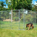 Large Dog Kennel Outdoor Heavy Duty Galvanized Chain Link Metal Dog Pen Enclosure W31159