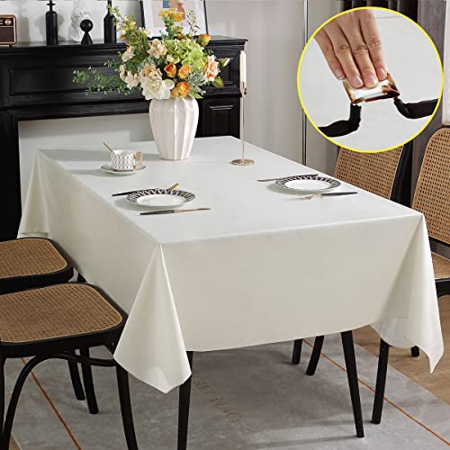 Black 60 x 120 Inch Vinyl Tablecloth with Flannel Backing E251
