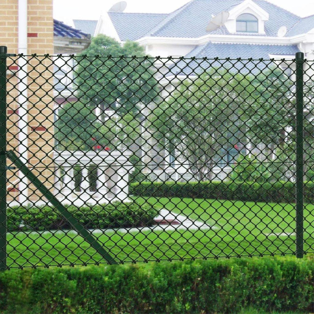 Green Steel Chain Link Fence with Posts 3x22 x 82 Z3361