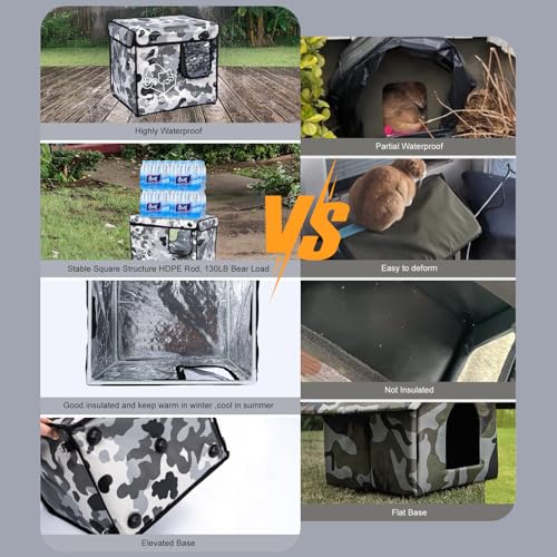 Insulated Waterproof Oxford Cloth Cat Shelter (Green) O19870