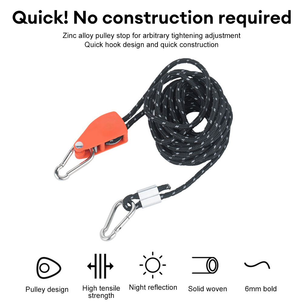 Camping Rope with Ratchet Pulley Guy Lines S623